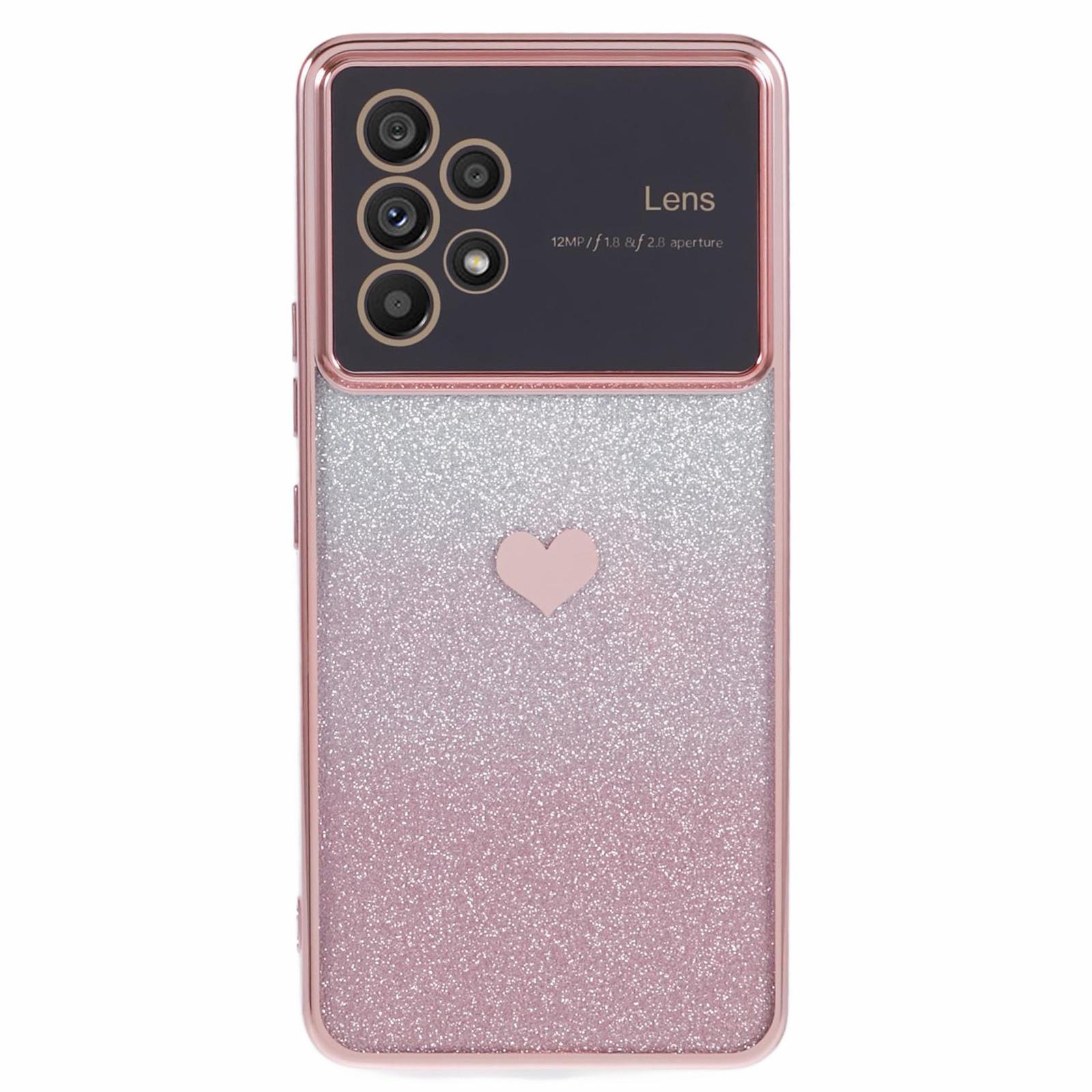 

For Samsung Galaxy A53 5G Soft TPU Cover Sparkly Glitter Protective Phone Case Pink