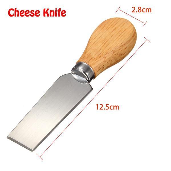 4pcs/set Wood Handle Sets Bard Set Oak Bamboo Cheese Cutter Knife Slicer Kit Kitchen Cheedse Cutter Useful Cooking Tools