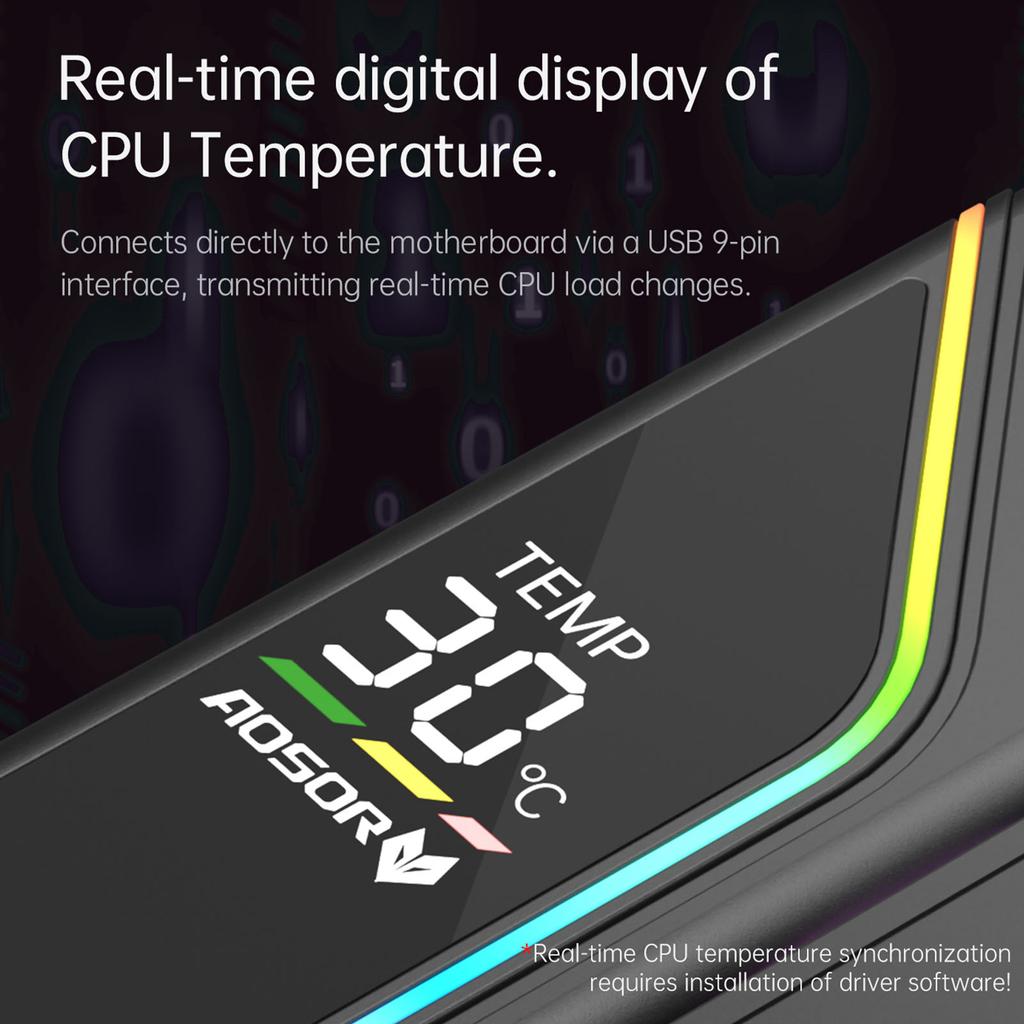 T6 CPU Cooler 6 Copper Pipe Air Cooler PC Processor Heatsink Coolers ARGB 4PIN PWM Processador Air Radiator Silent Fan For PC