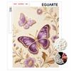 Purple Butterflies Pearl Kit 5D DIY Round Rhinestone Art Craft for Adults Home Wall Decoration Beginner Friendly Frameless Design