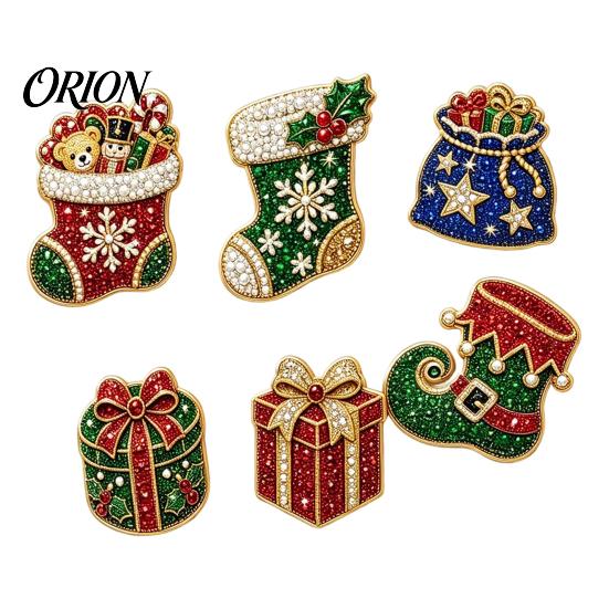 Faux Pearl Painting Decor 6Pcs/Set Fridge Magnets Art Kit, Christmas Snowman Tree Santa DIY Activities Magnets, Mosaic Refrigerator Decorative