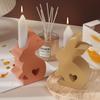 Easter Bunny Heart Candle Holder Silicone Mold for DIY Resin Casting