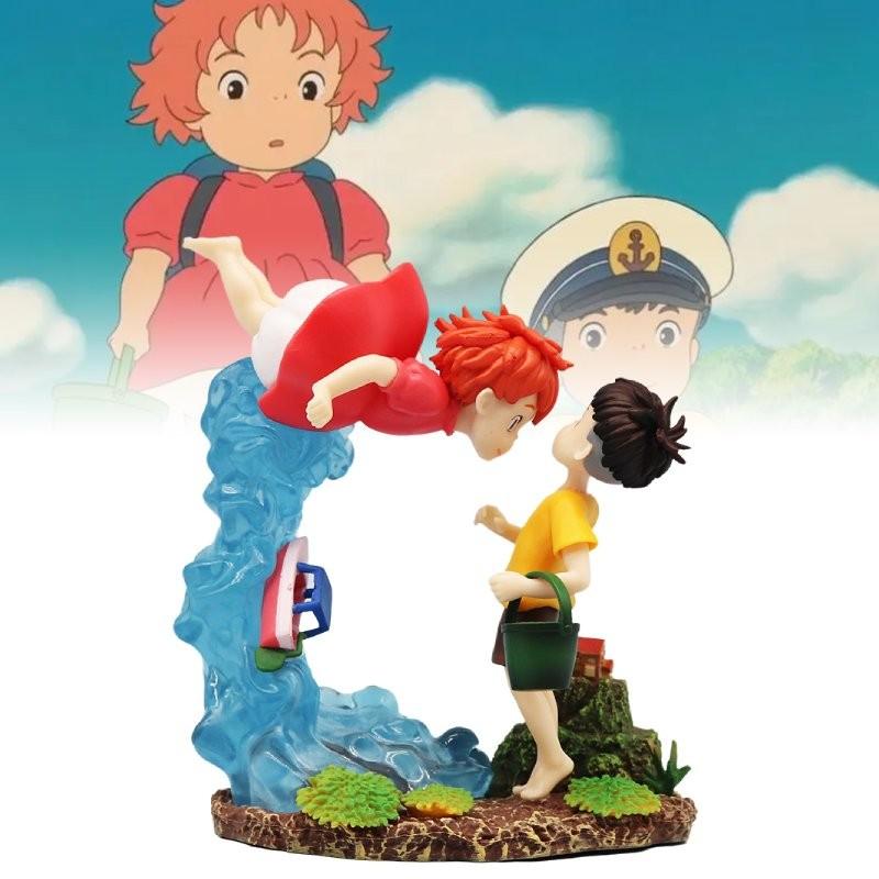 Enchanting Miyazaki Anime Ponyo And Sosuke Figurine Model With Captivating Details