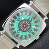 REFURBISHED VINTAGE HAND-WINDING SWISS MENS ROULETTE SEA GREEN WATCH A700927-5 R205a-a700927