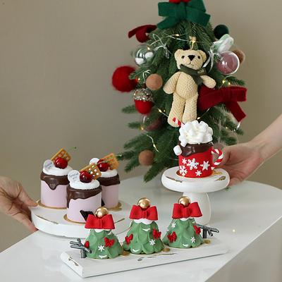 Weihnachts-Fake-Kuchen Simulation Weihnachtsbaum Kuchenmodell Desserts Ornamente Bäckerei Schaufenster Requisiten Weihnachtsdekoration