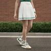 FILA Original Logo Print Tennis Mid Waist Pleated Skirt Women skirts Cloud-White F11W339309F-WT