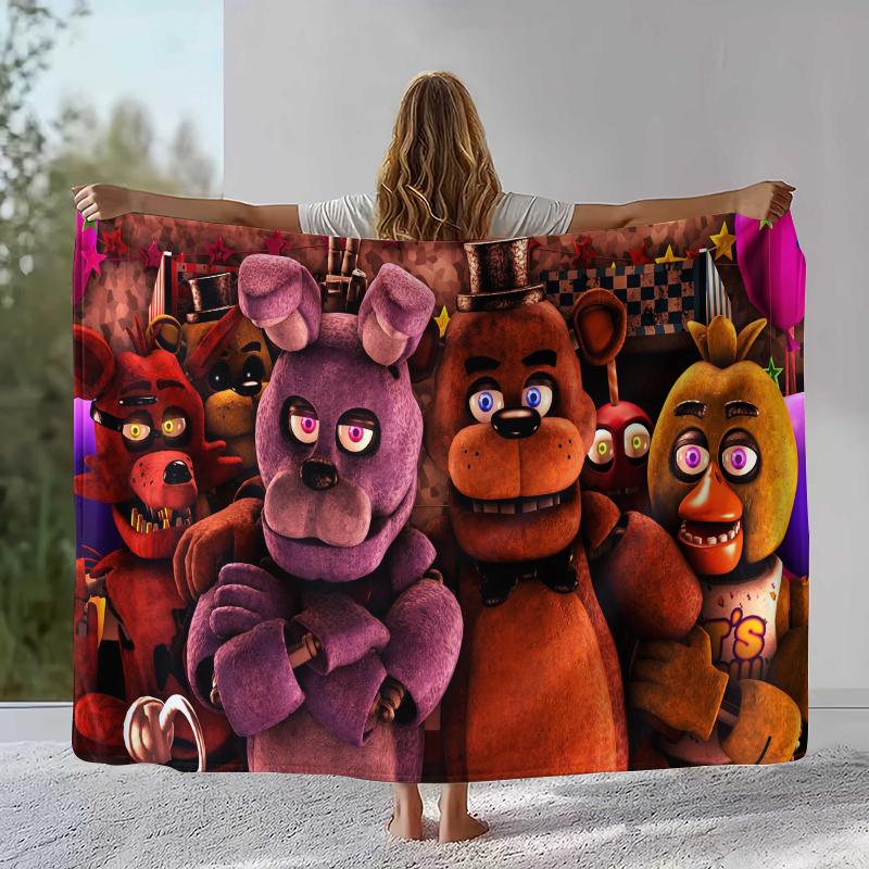 Horror Freddy F-FNAF Games Flannel Blanket,Ultra Soft Warm Plush Throw for Home Bedroom Bed Sofa Cover Office Camping Picnic