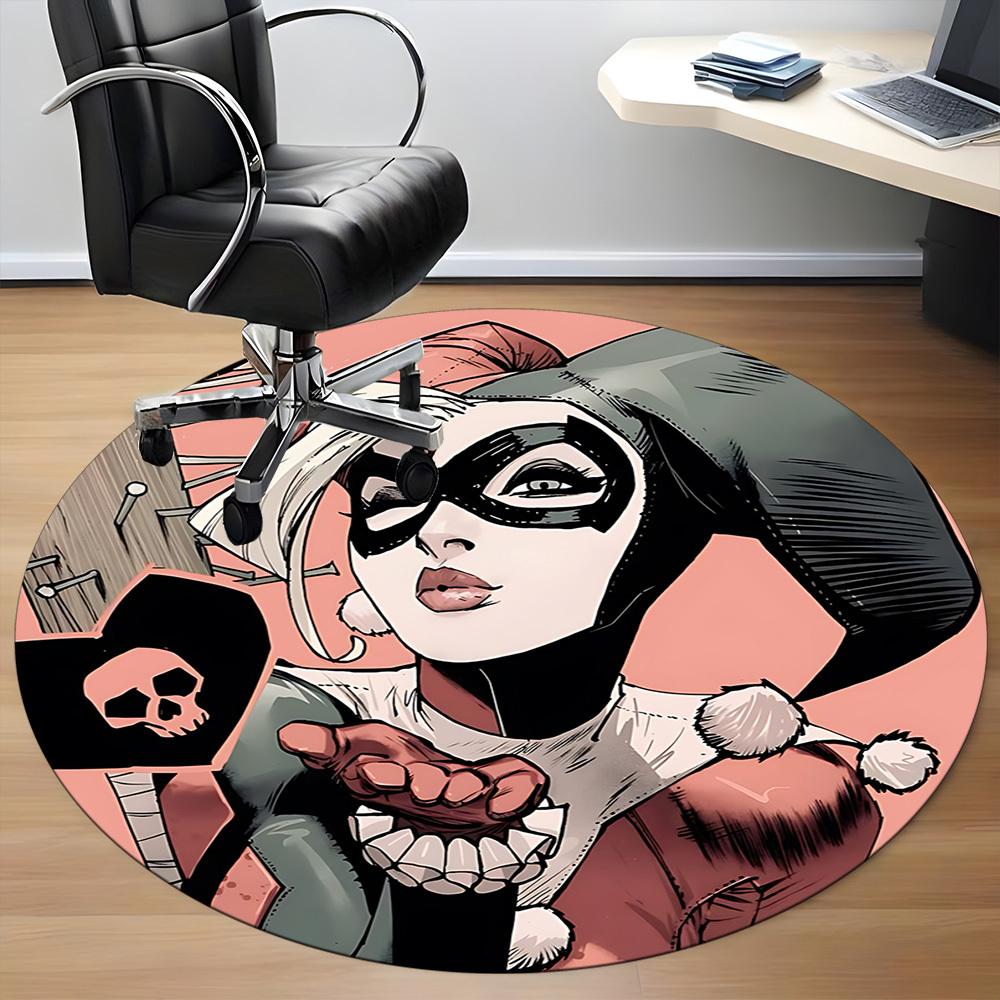 1pc Harley Quinn, Joker Office Round Area Rug, Under Office Chairs Bedroom Living Room Home Decor, Room Deco, Available in Various Sizes