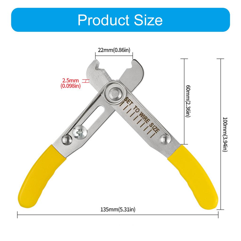 Electrician Tool Stainless Steel Wire Cutter And Stripper Nonslip PVC Grip For Copper Aluminum Cables 0.5-4mm