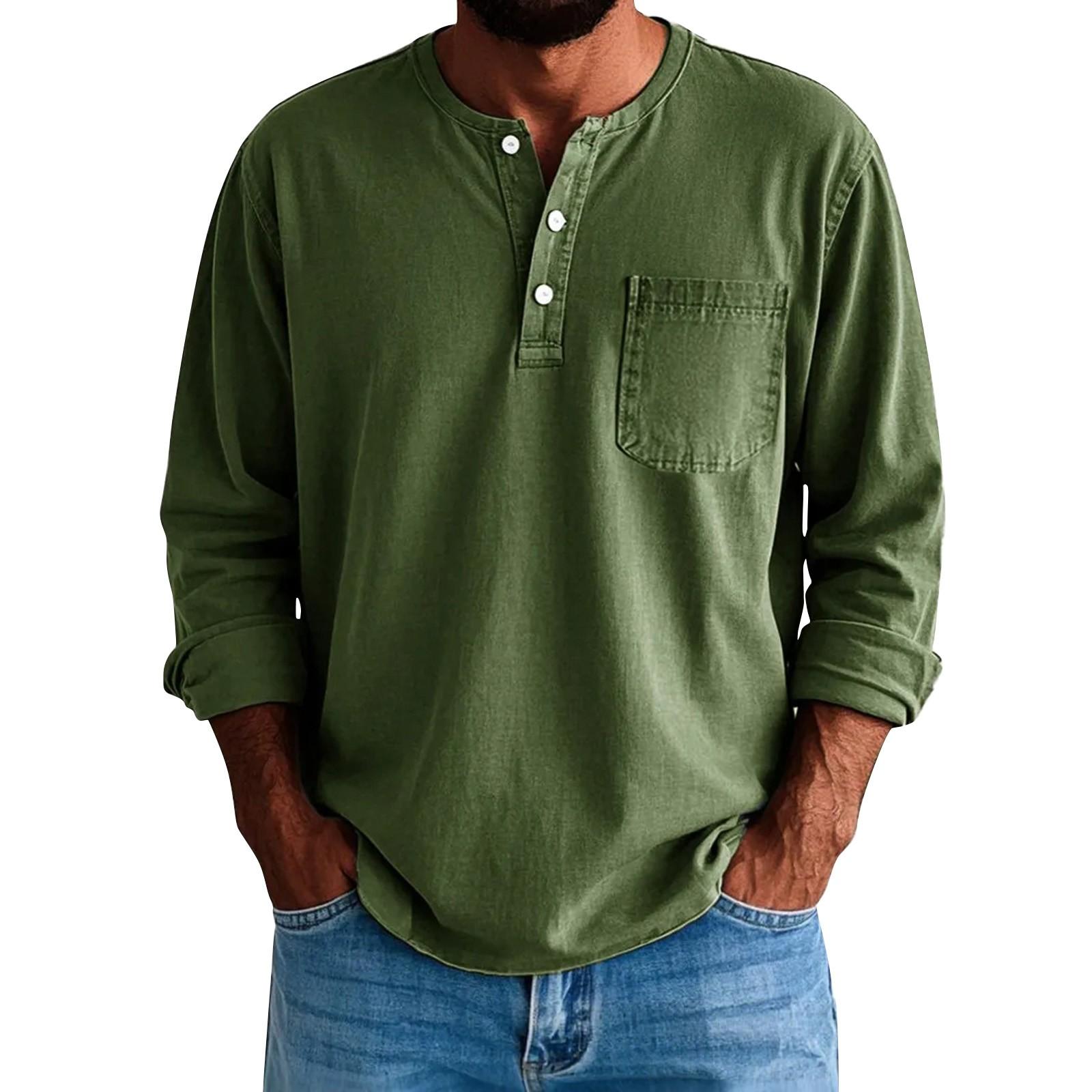 

Мужские однотонные потертые топы с воротником на пуговицах и длинным рукавом, повседневные модные топы для мужчин XXL
