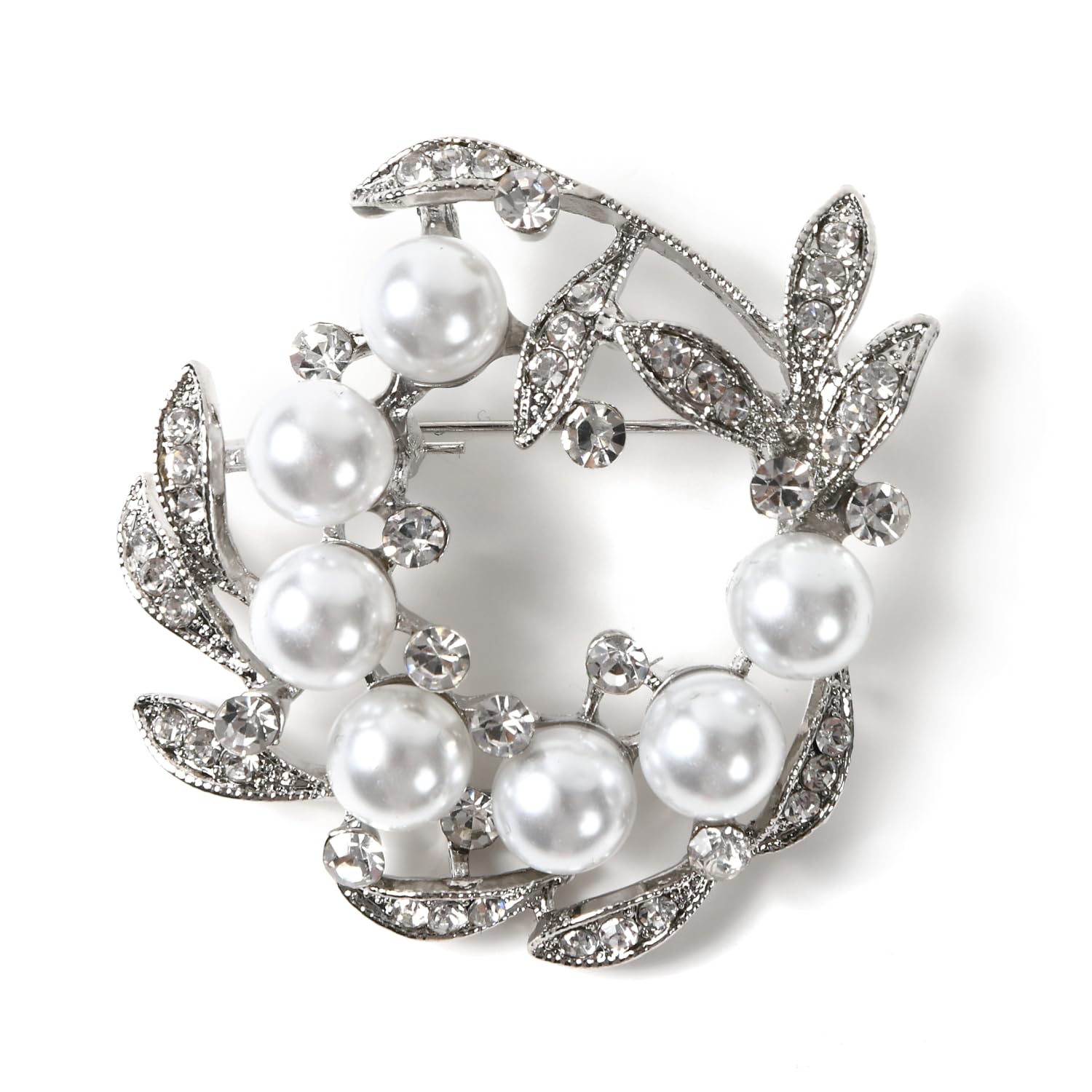 

TIGLOSS Brooch Corsage Pearl Ceremony Silver Gold Formal Ring Jacket Suit Gift Wedding Party Dress Pin Clip Stylish Flower Ribbon Comes with Special