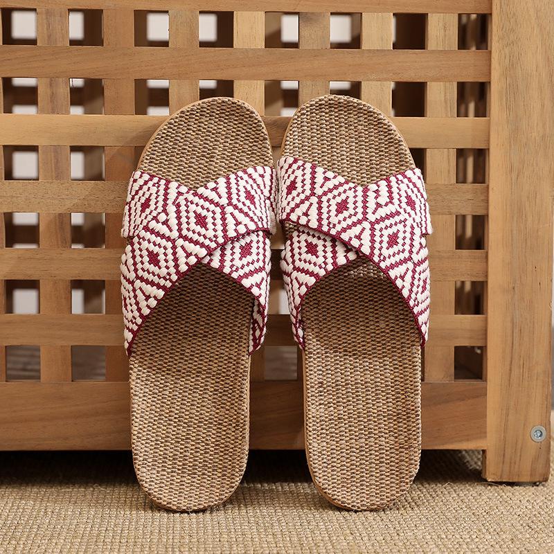 Breathable Linen Slippers with Thick Sole for Men and Women - Non-Slip, Odor Prevention, Ideal for Summer Indoors