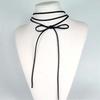Vintage Black Velvet Bowknot Choker Necklace for Women Elegant Weave Knotted Bowknot Long Adjustable Rope Chain Y2k Jewelry
