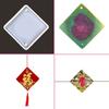 Square Keychain Silicone Mold Pendant Molds for Resin Casting Molds with Hole for Home Pendant with Hanging Hole