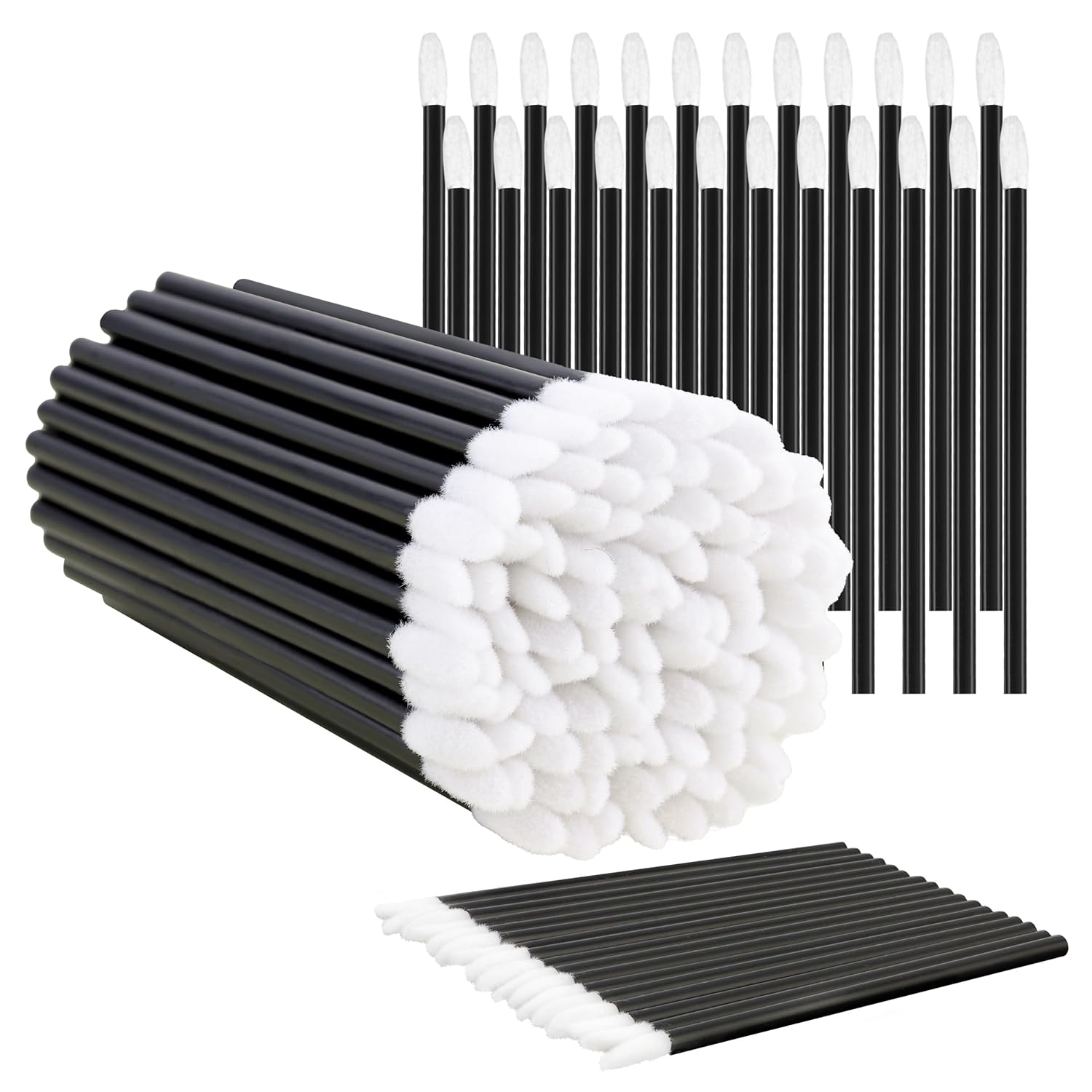 COCIDE Одноразовые кисти-аппликаторы для губной помады, кисти и палочки для губ, предметы первой необходимости для набора визажиста, инструменты для красоты, черные, 700 шт. 50Pcs