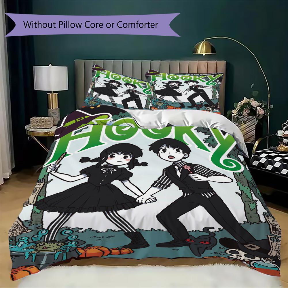 Hooky Tomo Pattern Bedding,Quilt Set Quilt Cover Pillowcase Home Birthday Gift (1*duvet cover+2*pillowcase,without core)ASJT261020062