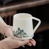 Jinxiangyu Tea Cups, Kung Fu Tea Set, Mutton-Fat Jade Porcelain Pair Cups for Brewing Tea, Mug, Home Use, Gift-Giving, High-End Gift Box, Yasu