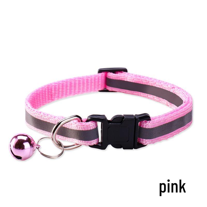 Reflective Adjustable Pet Collar with Bell for Cats & Dogs - Universal Fit, In Stock
