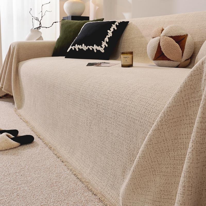 Retro Solid Color Sofa Towel Universal In All Seasons Chenier Non-slip and Anti-cat Scratch All-inclusive Universal Sofa Cover Cloth Cover