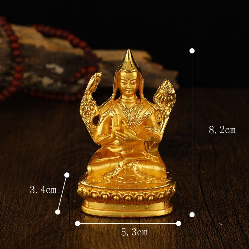 Tibetan Miniature Buddhist Figures Golden Engraved Variety Shapes Alloy Handicraft Tantric Home Gift Altars Desktop Decorative