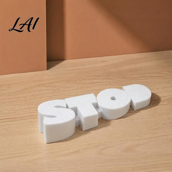 Decorative Office Desk Decor 3D Printed Door Stopper for Bottom of Door STOP Letter Non-Slip Stop Heavy Duty Floor Holder Wedge Home Office Doorstop