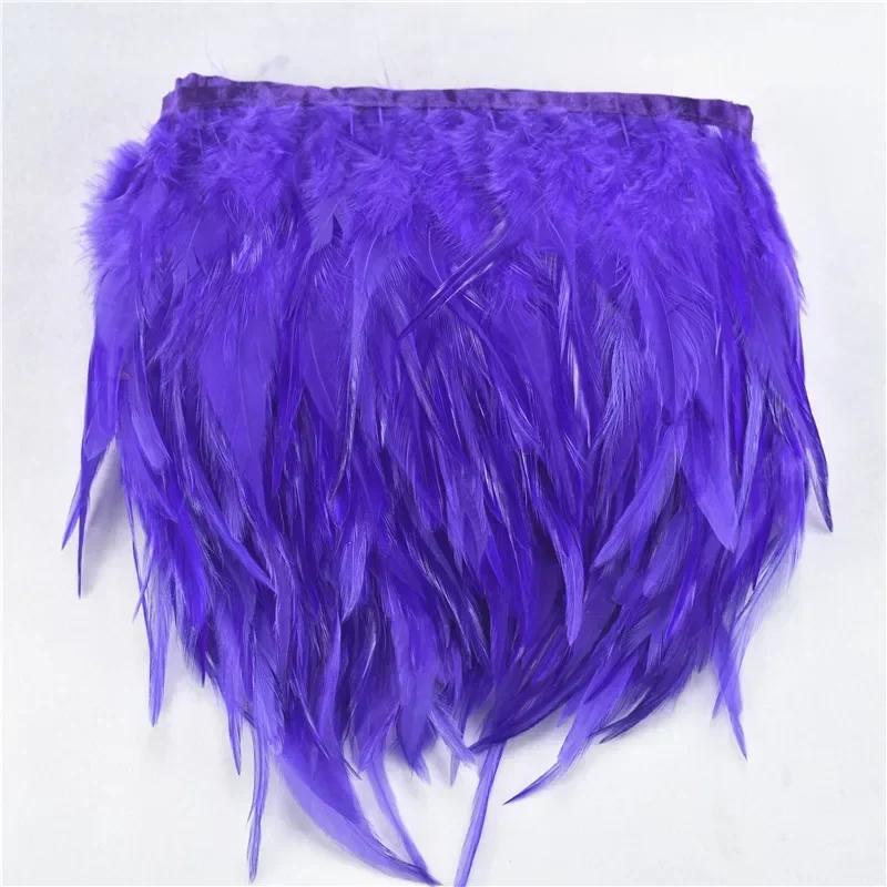 FeatherColored Pheasant Feathers On Tape Trim Fringe White Black Rooster Chicken Feather Skirt Trims Clothes Ribbon Sewing Handicrafts