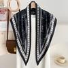 Korean Style Vintage Geometric Print Triangle Scarf For Women Spring Decorative Neck Scarf