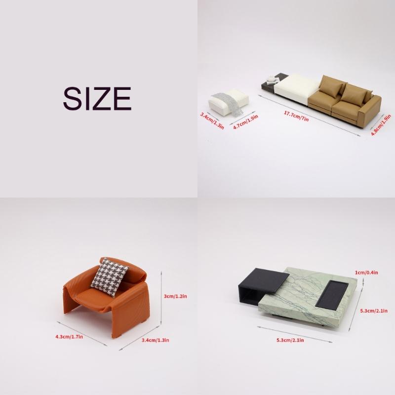 Realistische Puppenhäuser Wohnzimmermöbel Mini-Sofa für kreative Szenen und künstlerische Projekte