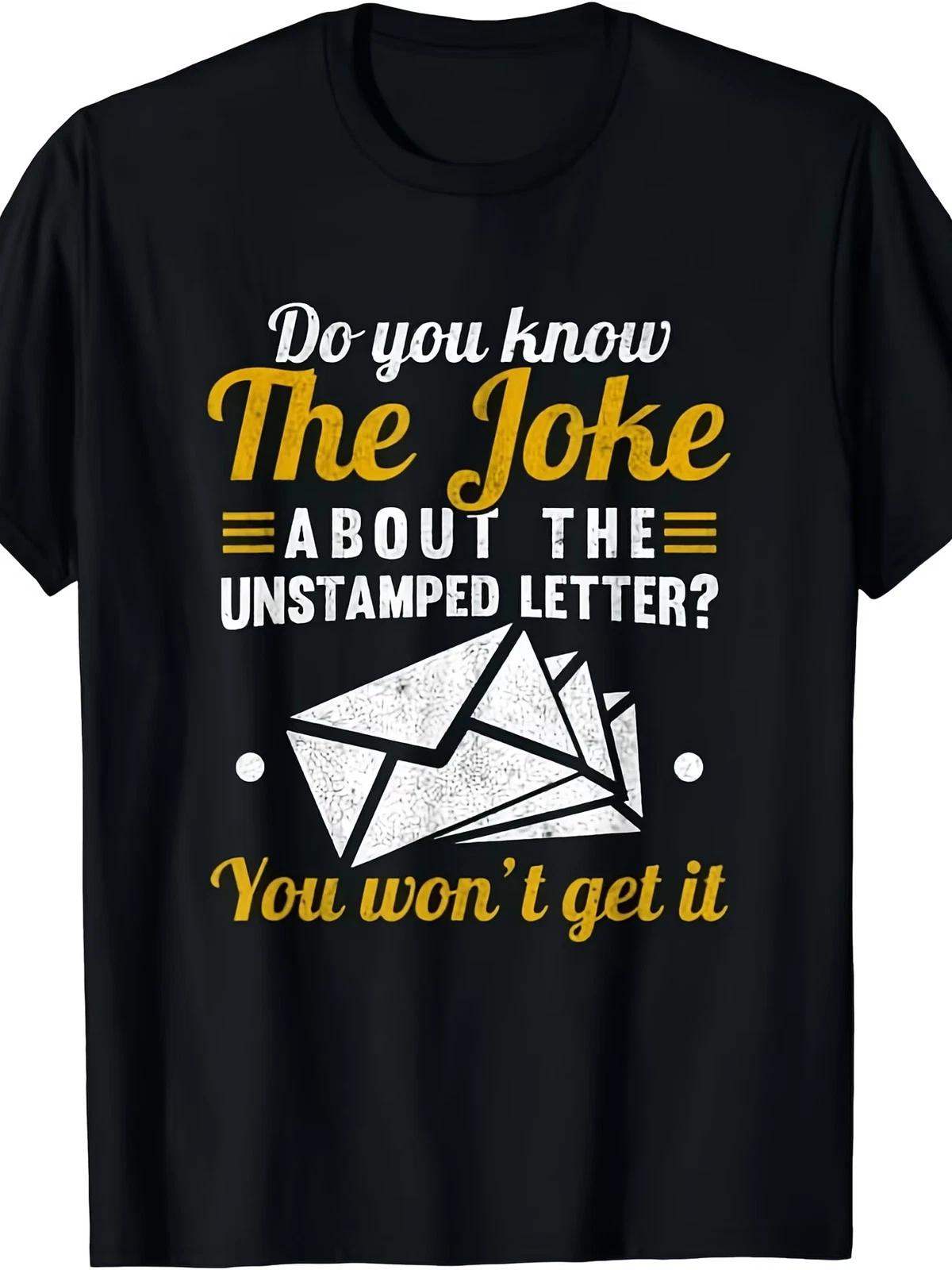 Funny Mail Carrier Joke T-Shirt - Postal Worker Humor with Unstamped Letter Desi XXL