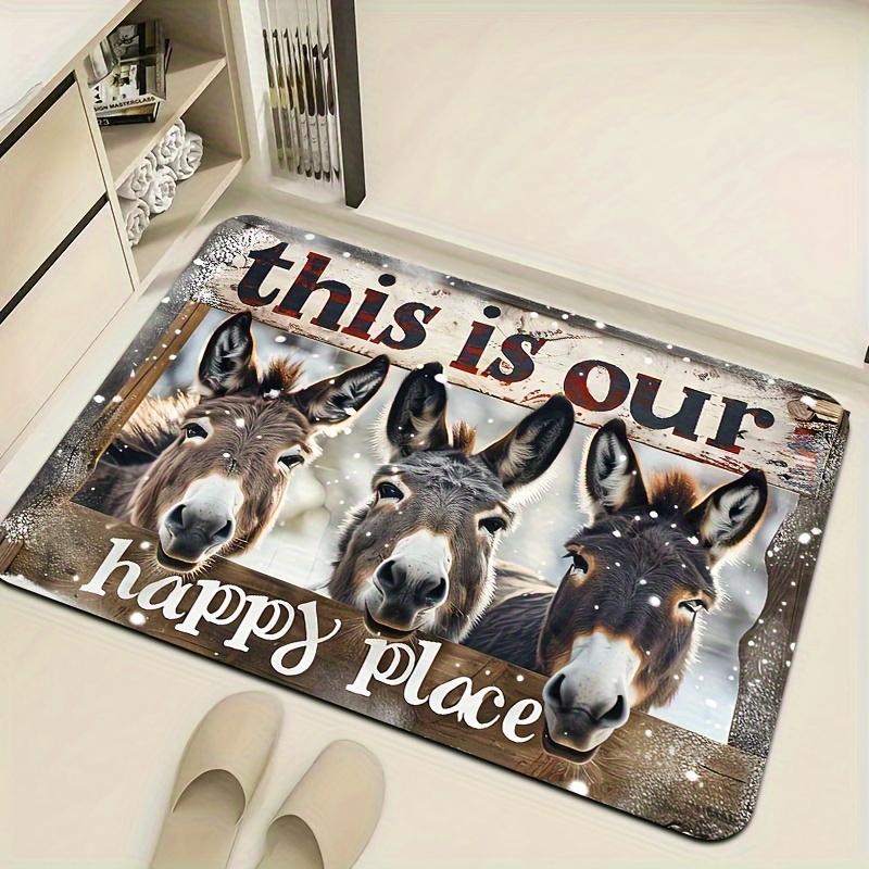 

Three Donkeys Gaming Room Rug – Machine-Washable Non-Slip Mat for Bathroom, Kitchen, Living Room or Entryway Decor 40x60cm