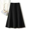 Petite Women's High Waist Woolen Mid-Length Umbrella Skirt, New A-Line Draping Style for Autumn/Winter 2026, Slimming Fit.