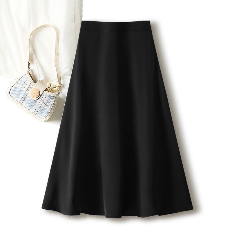 Petite Women's High Waist Woolen Mid-Length Umbrella Skirt, New A-Line Draping Style for Autumn/Winter 2026, Slimming Fit.