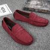 Fashion Winter Men Loafers Soft Suede Plush Warm Mens Casual Shoes Moccasins Slip On Flats Man Business Shoes Fashion Male Driving Shoes