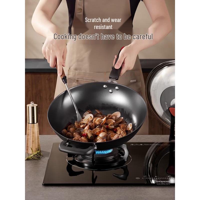 COOKER KING Heritage 32cm Non-Coated Cast Iron Wok