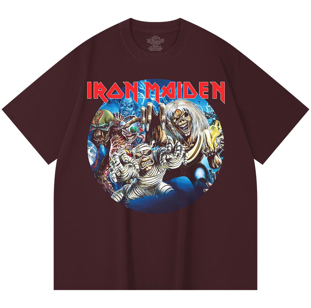 230 Gsm 100% Cotton Heavy Metal T-Shirt  Rock Band Popular Music Print Unisex Heavy Cotton T Shirt