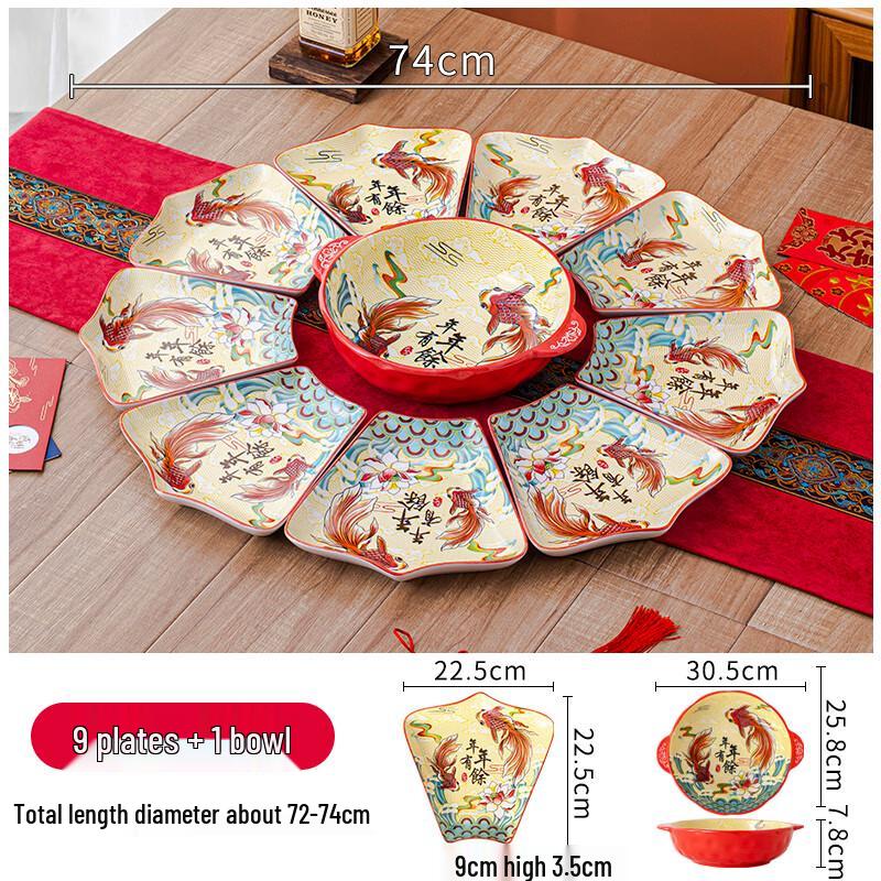 Naijiang Chinese New Year Ceramic Dinnerware Set