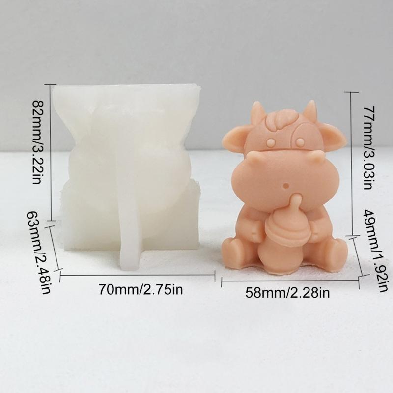 3D Kuh Kerzenformen Milchkuh Silikonformen Tier Tonformen Duftkerzen Gussformen für Kuchendekorationen