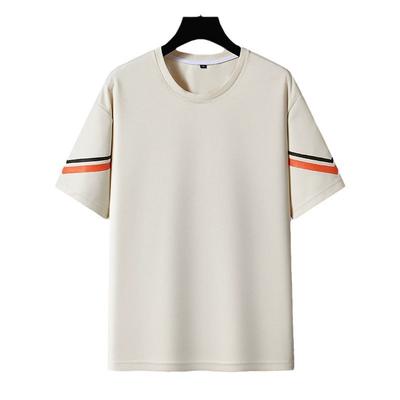 Short Sleeved T-shirt Men's Summer Thin Breathable Round Neck Versatile Half Sleeved Plus Size Sports and Leisure T-shirt
