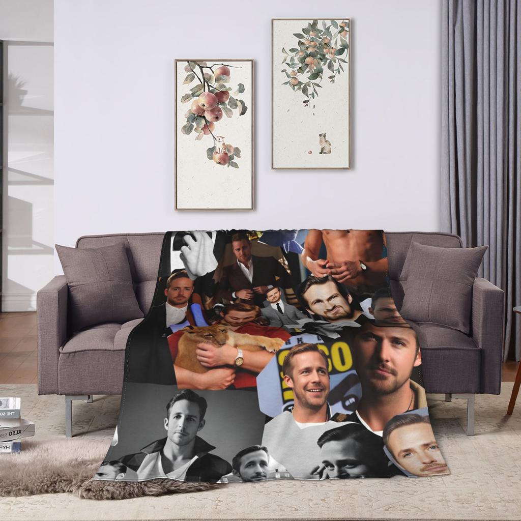 Ryan Gosling Collage Blankets Super Soft Throw Blanket Winter Kids Adults Outdoor Travel Office Bedspread