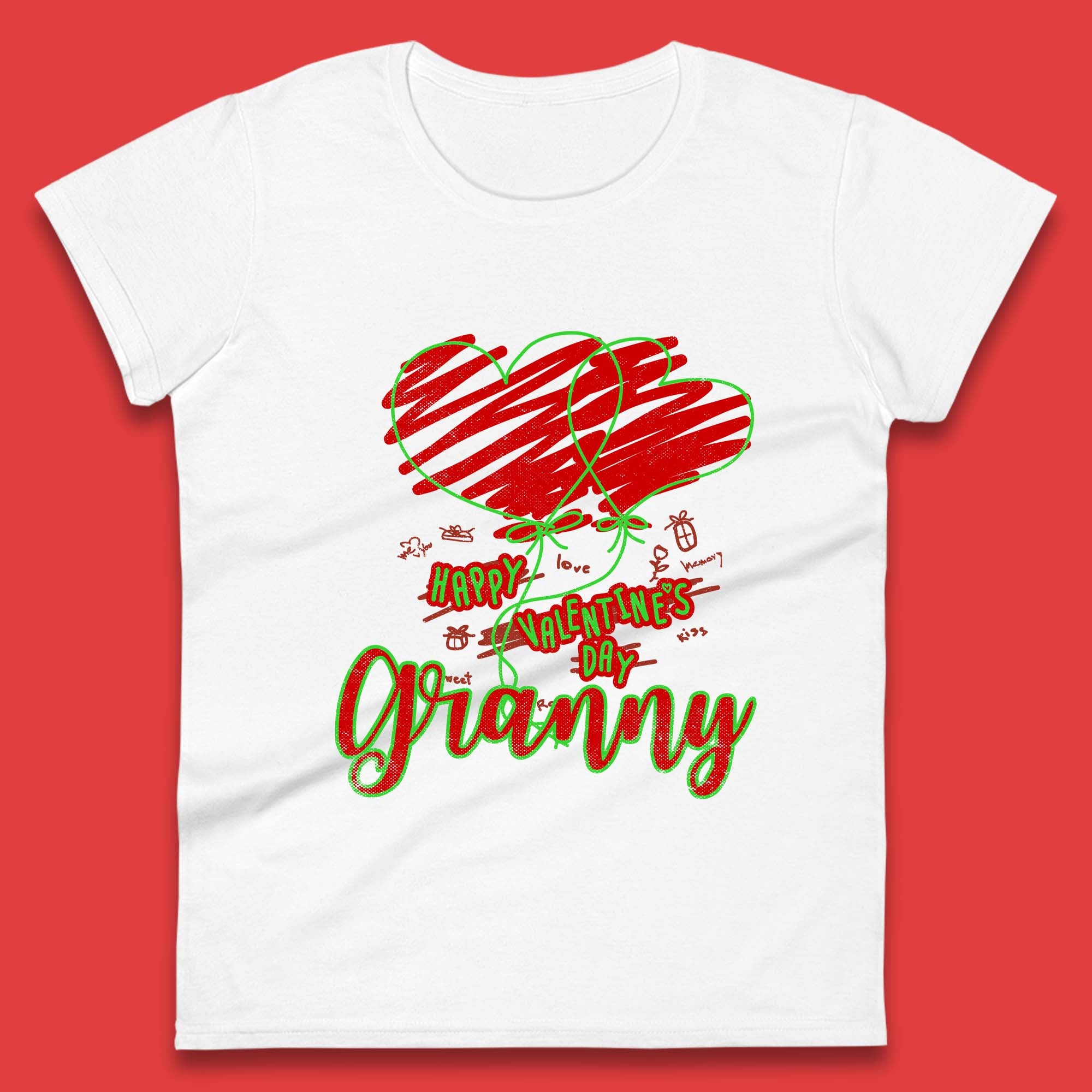 Happy Valentine s Day Granny Womens T-Shirt Mens Tops Tees Unisex 3XL