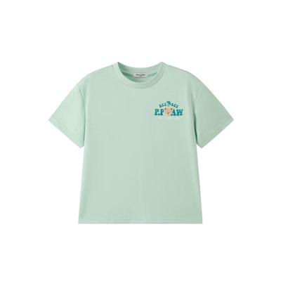 Camiseta de manga corta para niños con estampado de oso de dibujos animados de PawinPaw