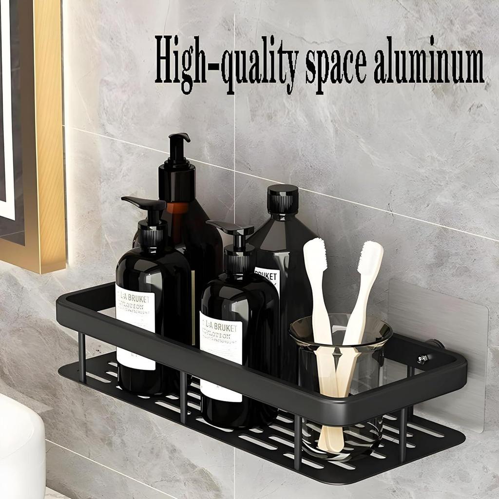 1 Pcs Aluminium Heavy Duty Self Adhesive Bathroom Shelf, Modern Style, Wall Mounted, Single Shelf,