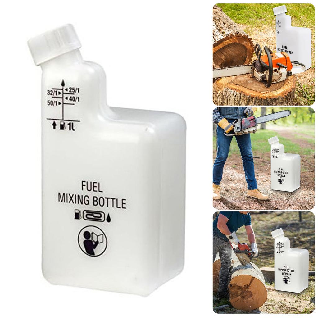 1L Gasolines Oil Mixing Bottle for 2 Strokes Engine Tool with Multiple Ratio Marking for Garden Machinery Fuels Blending