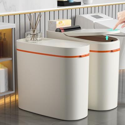 Storage Wastbasket Toilet Press Trash Can with Lid Bathroom Narrow Garbage Can Recycle Bin Living Room Dustbin Waste Bin