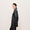 LESS 2024 Autumn Stand Collar Faux Leather Jacket