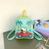 Driving A Vehicle Cartoon Pattern Kids Pu Backpack Casual Bag Outings