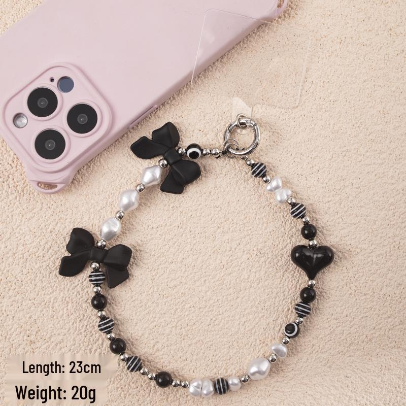 High-End Handmade Black Pearl Anti-Loss Phone Lanyard