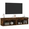 TV Cabinets with LED Lights 2 pcs Smoked Oak 60x30x30 cm