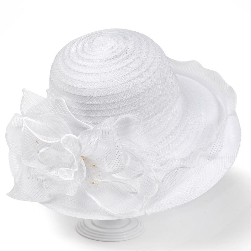 Eugen Yarn Large Flowerpot Hat Women'S Mesh Visor Summer Breathable Travel Mother Sunscreen Beach Hat