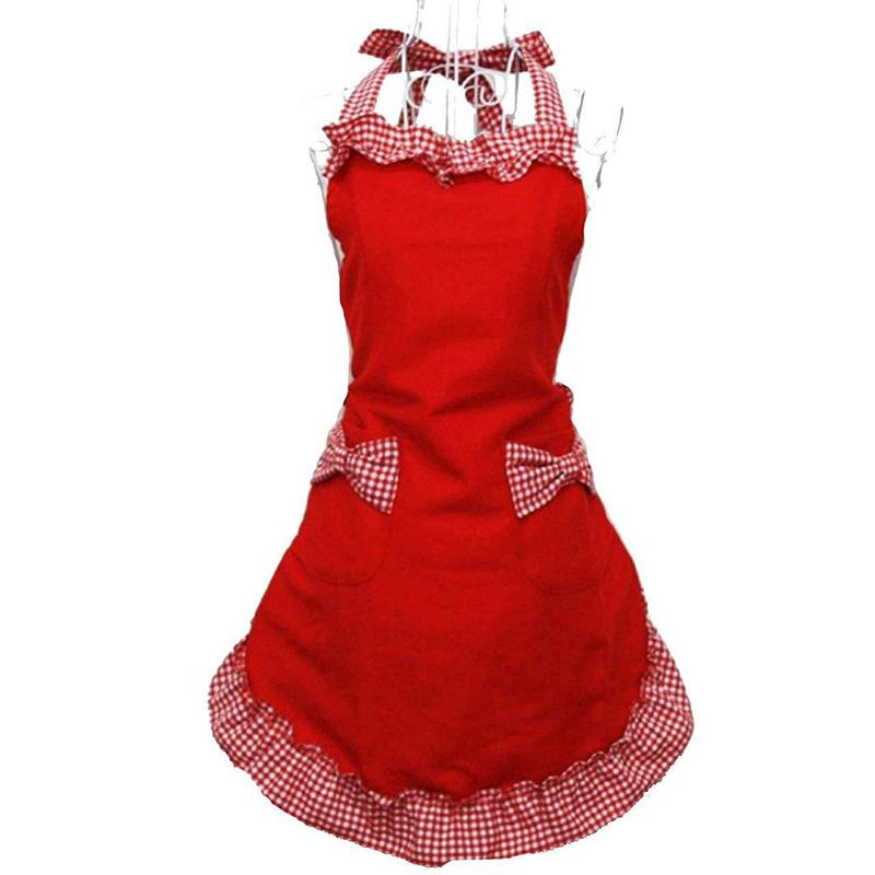 Uniform Apron Stain Resistant Adjustable Plaid Bow Swing Lace Apron Amazon Source